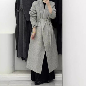 Angora Red Loose Double-Sided Wool Overcoat