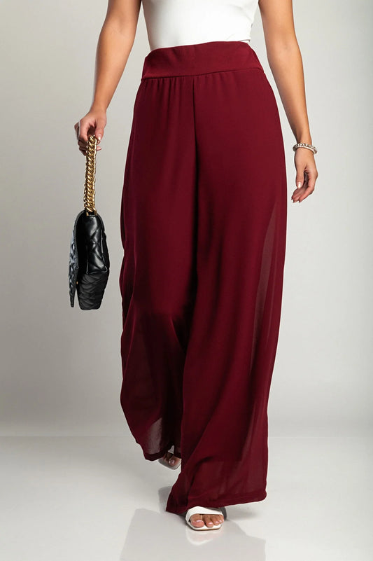 Elegant Long Pants Verona, Burgundy