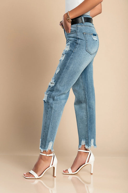 Jeans With Slits Alexandria, Green