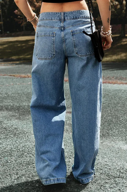 Drop Waist Wide Leg Oversized Jeans