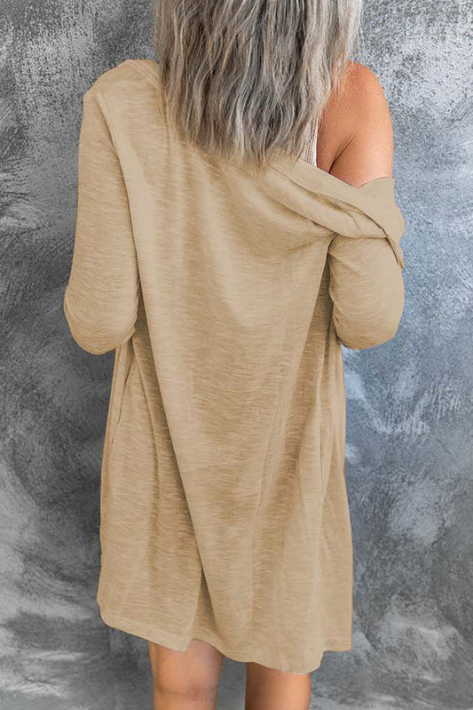 Open-Front Buttons Cardigan