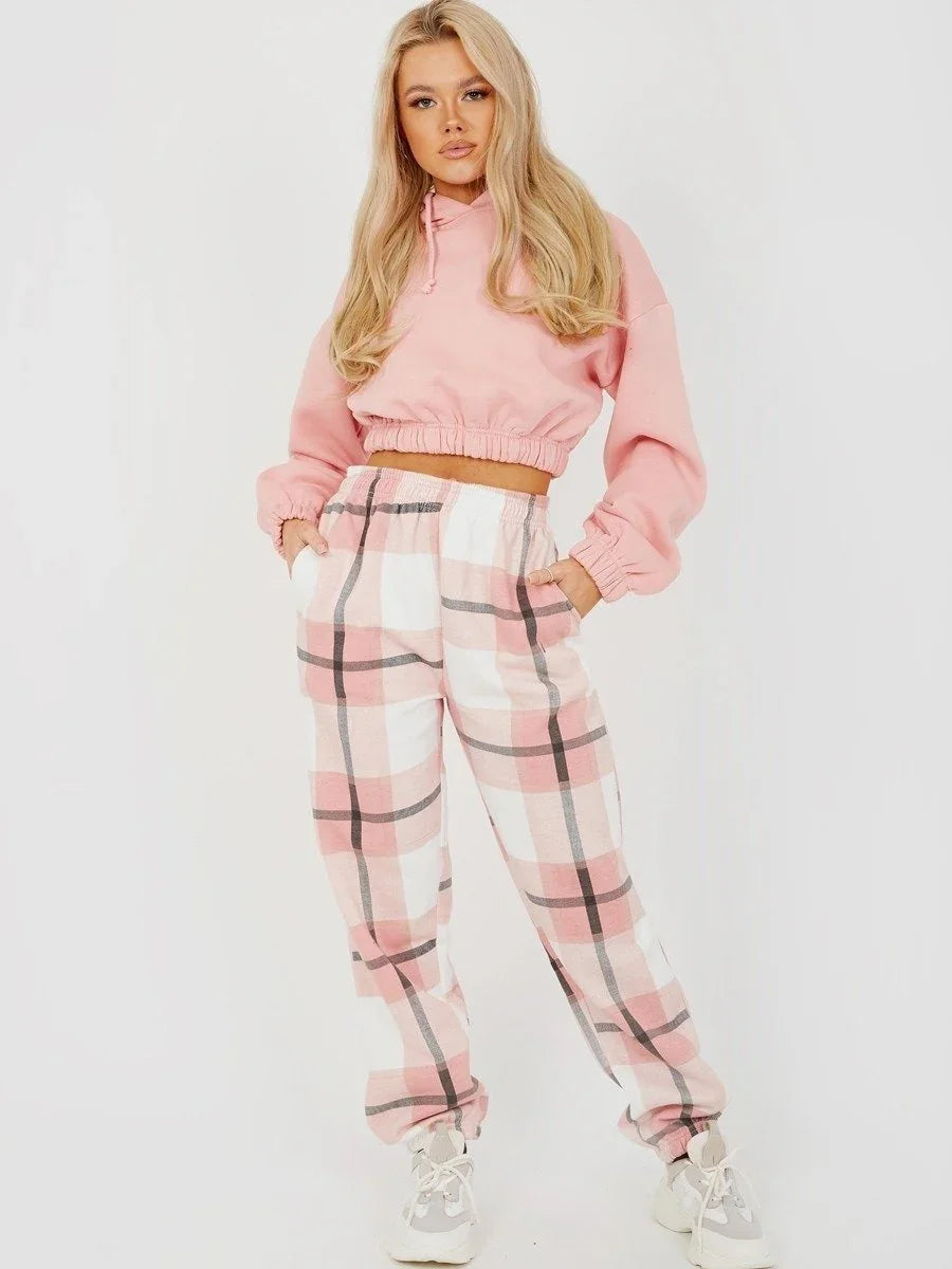 Checked Fleece Joggers