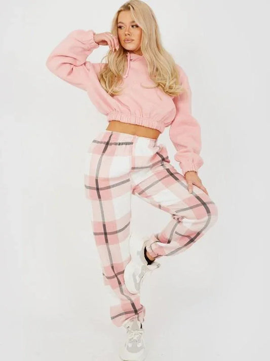 Checked Fleece Joggers